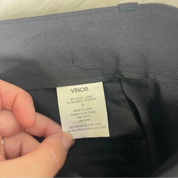 Vince Wool Pin Stripe Ankle Trousers Size 6 - Picture 2 of 6